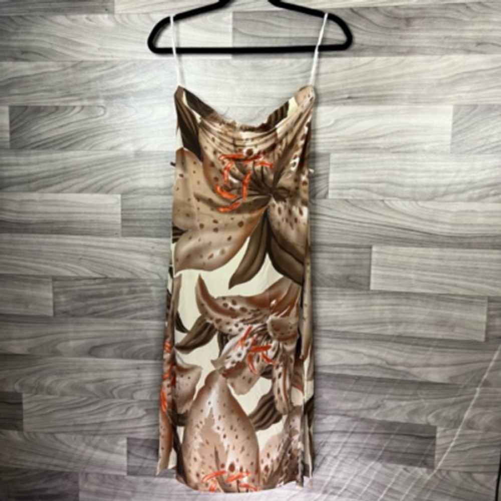 5.7.9 Womens Sheath Dress Multicolor Floral Stretch Strapless Pullover‎ M